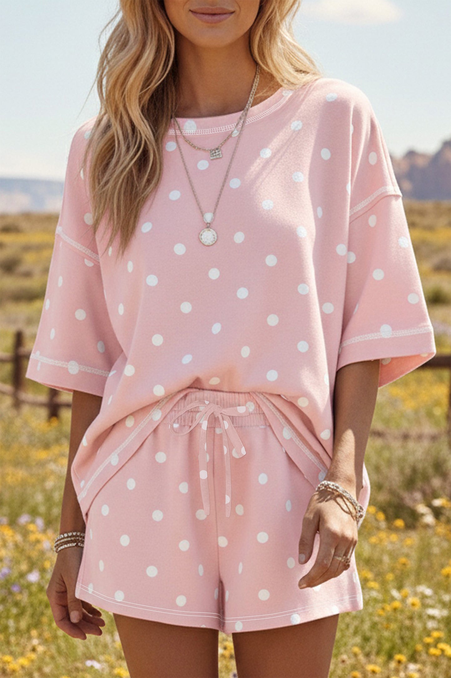 Polka Dot Shorts Set