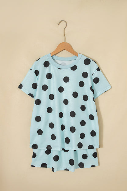 Pink Polka Dot Skort 2pcs Set