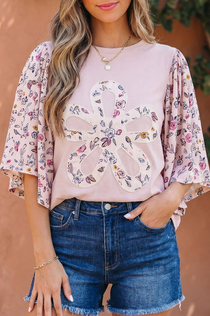 Floral Contrast Blouse