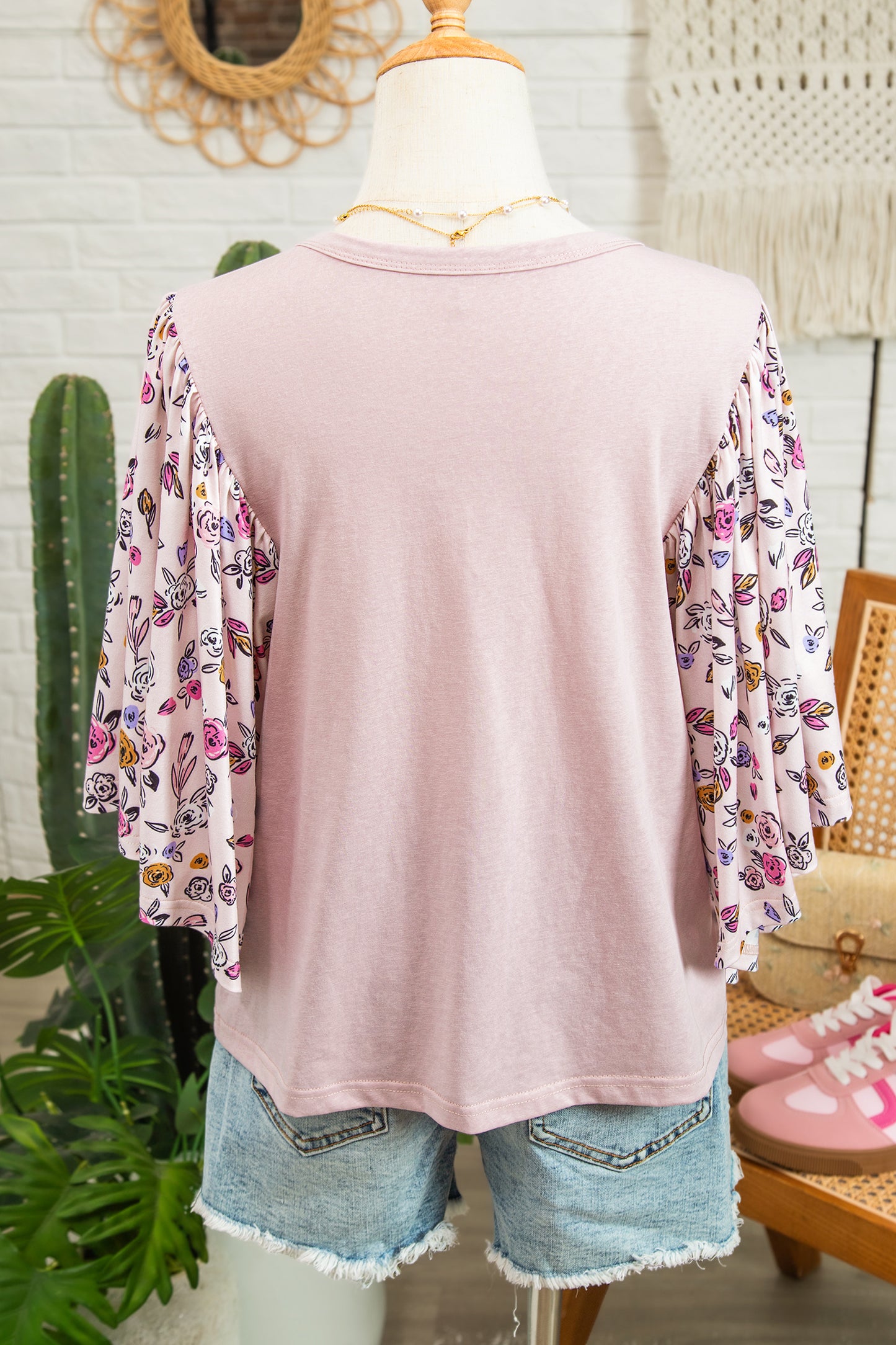 Floral Contrast Blouse
