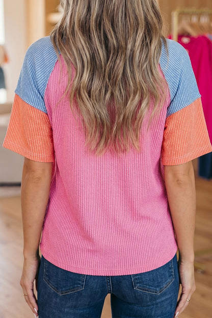 Color Block Ribbed Tee