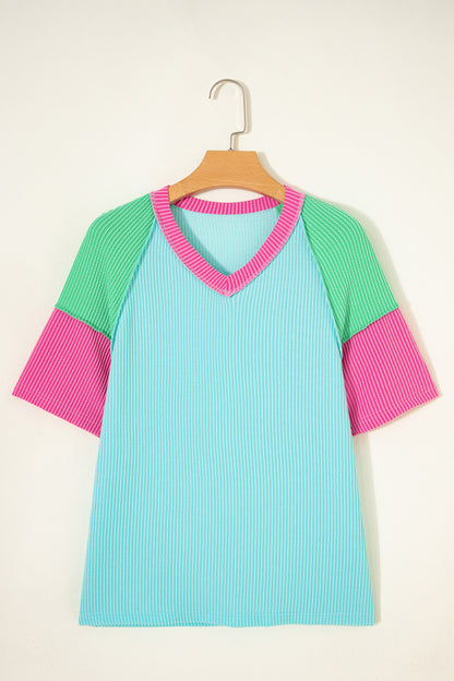 Color Block Ribbed Tee