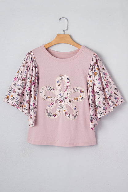 Floral Contrast Blouse