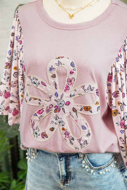 Floral Contrast Blouse