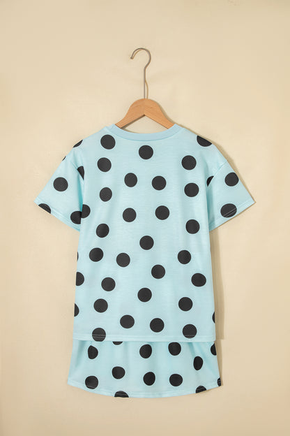 Pink Polka Dot Skort 2pcs Set
