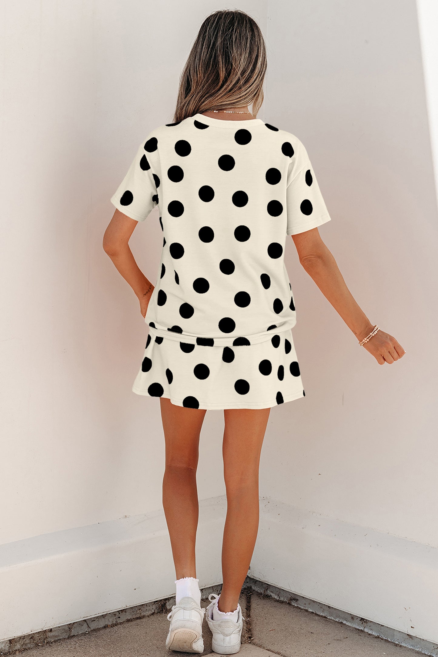 Pink Polka Dot Skort 2pcs Set