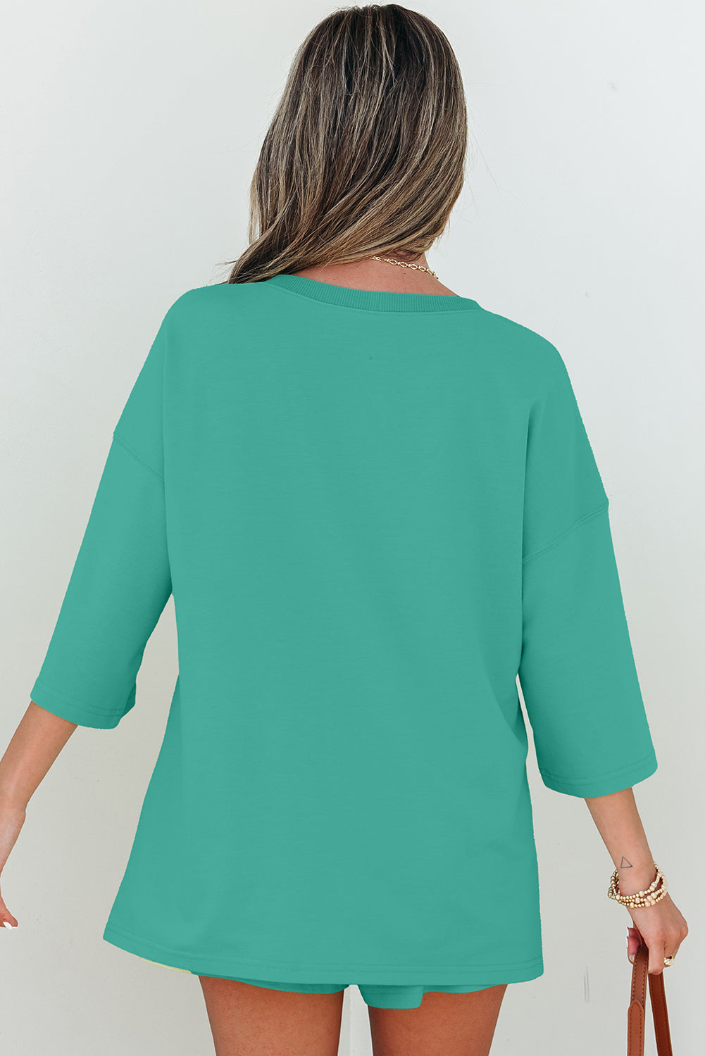 V Neck Half Sleeve Tee and Shorts Set