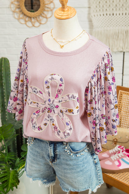 Floral Contrast Blouse