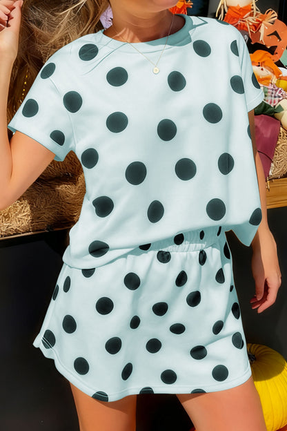 Pink Polka Dot Skort 2pcs Set