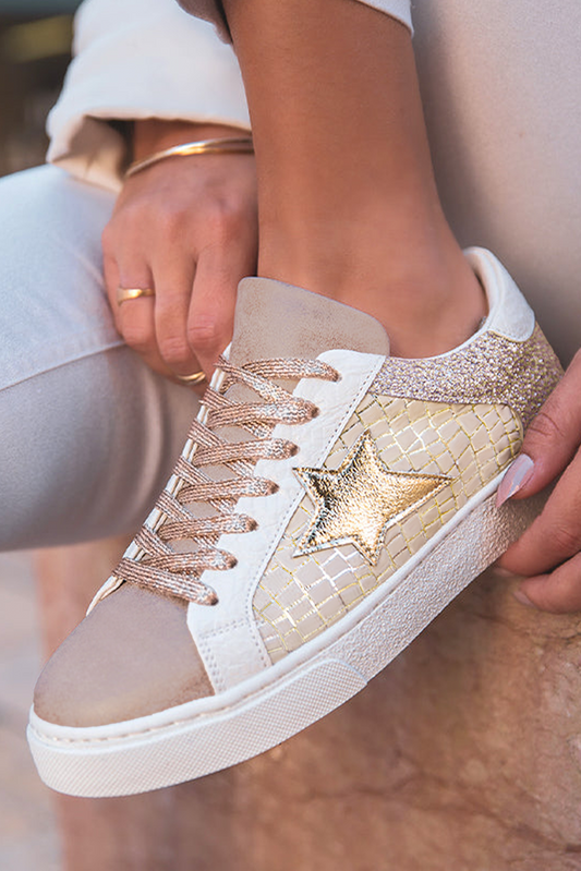 Glitter Star Lace-up Sneakers